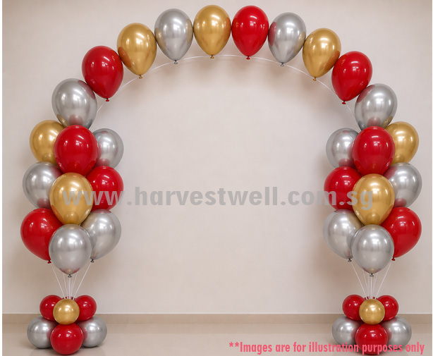 Helium Balloon Column with String Arch